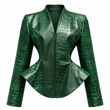 RENATA | Crocodile-Embossed Leather Top