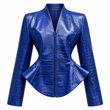RENATA | Crocodile-Embossed Leather Top